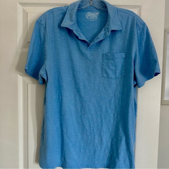 SOUTHERN TIDE Men’s Blue Sun Farer Slub Cotton Short Sleeve Polo Size L - Picture 1 of 10